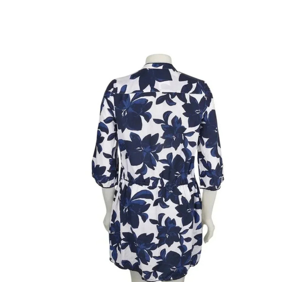 Draper James Mini Dress Floral Cotton Silk  White Blue Size XS - Picture 6 of 10